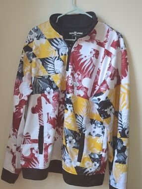 Maryland Flag Men's Floral  Quarter Zip Jacket